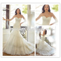 Elegant strapless sweetheart neckline ayered skirt mermaid tail wedding dress lace bridal gown DM-014 Bridal dress